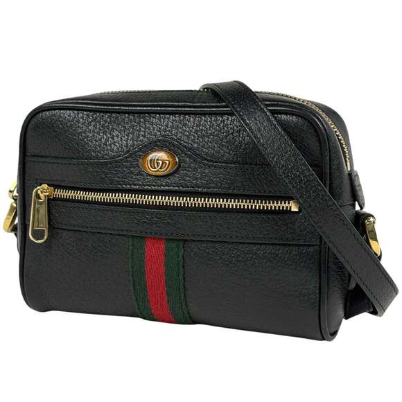 Gucci Handbags - GUCCI Authentic Black Leather Shoulder Bag